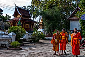 Wat Xieng Thong temple in Luang Prabang, Laos. Inside the temple precinct. 